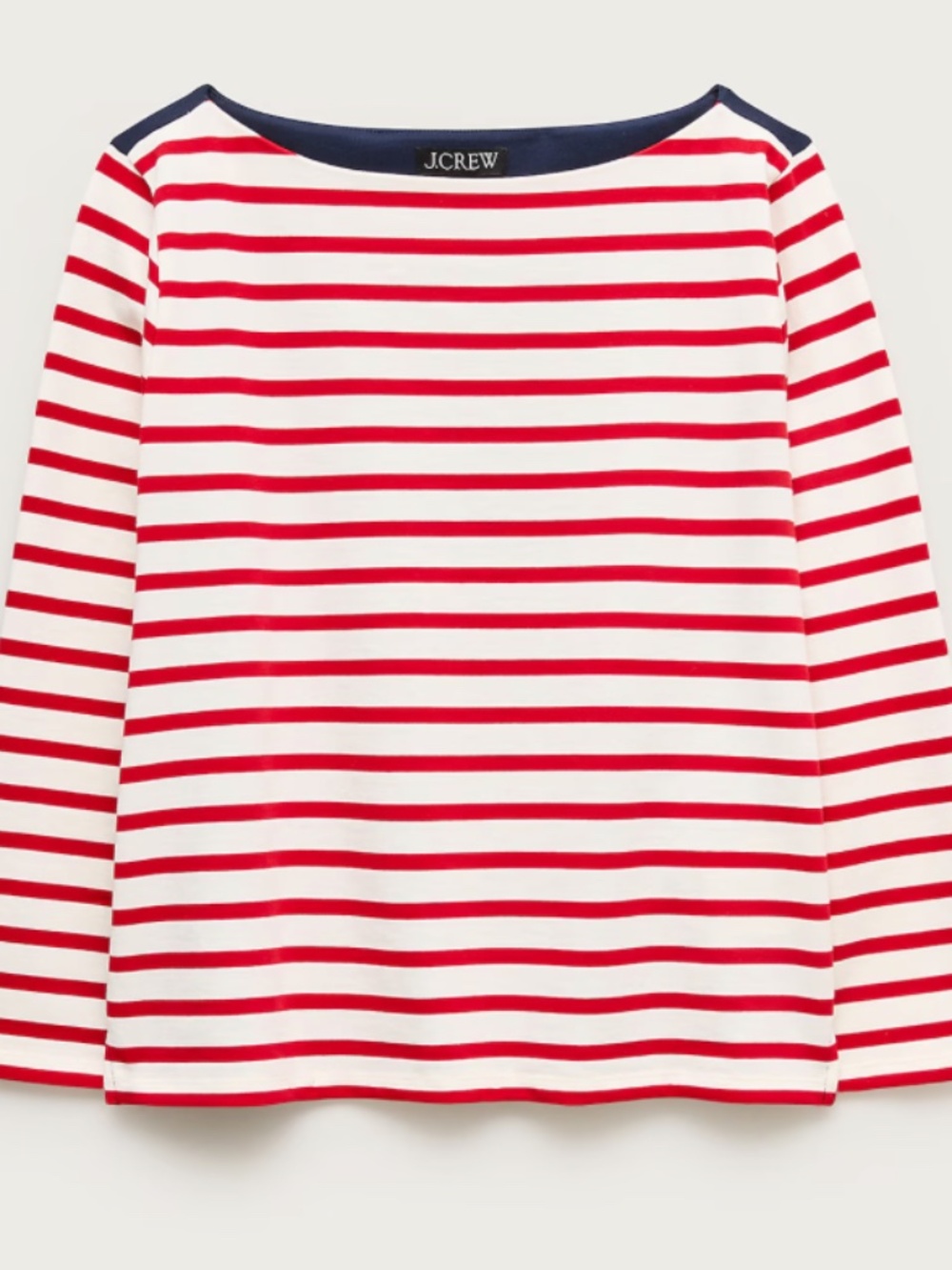 J Crew Boatneck T-shirt in striped heavyweight cotton XL